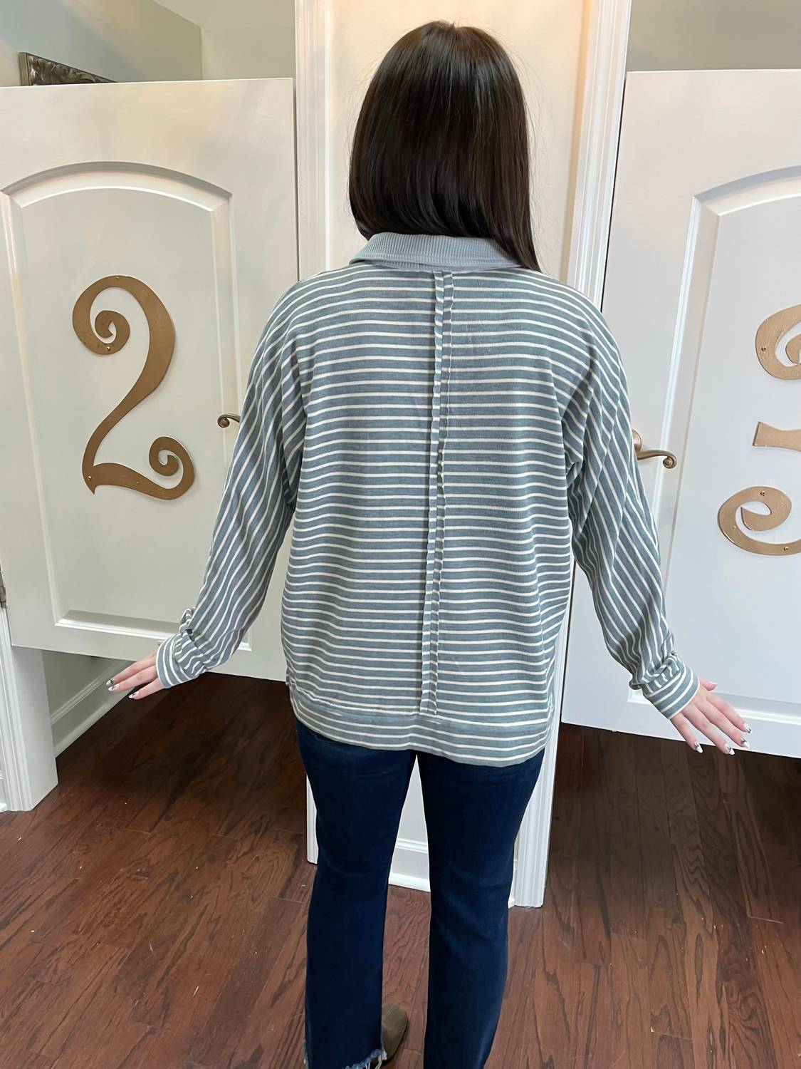 Anniewear - Serene Striped Long Sleeve Top