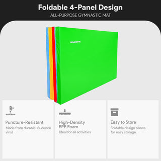 Tapete de ginástica dobrável multifuncional BalanceFrom 4' x 8' x 2" para ginástica, multiuso