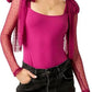 Free People - Tonque Tied sheer sleeve bodysuit