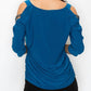 Perseption Concept - Rhinestone Cutout Sleeve Top