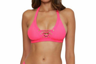 Becca - Modern Edge Lace Up Halter Bikini Top