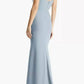 Dessy - Sheer Plunge Neckline Strapless Column Dress