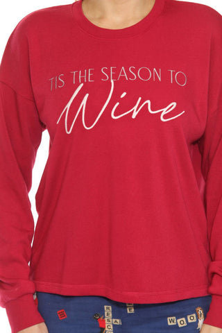 Pj Salvage - Blusa feminina "Tis The Season To Wine"