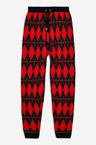 Topshop - Calça jogger de malha com estampa Argyle