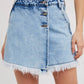 Bluivy - DENIM FRAYED-TRIM SKORT