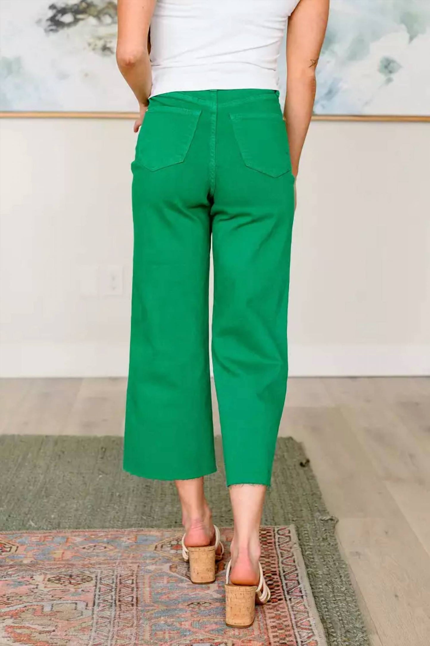 Judy Blue - High Rise Control Top Wide Leg Crop Jeans