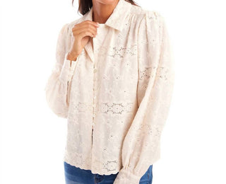 Karen Kane - Long Sleeve Embroidered Blouse