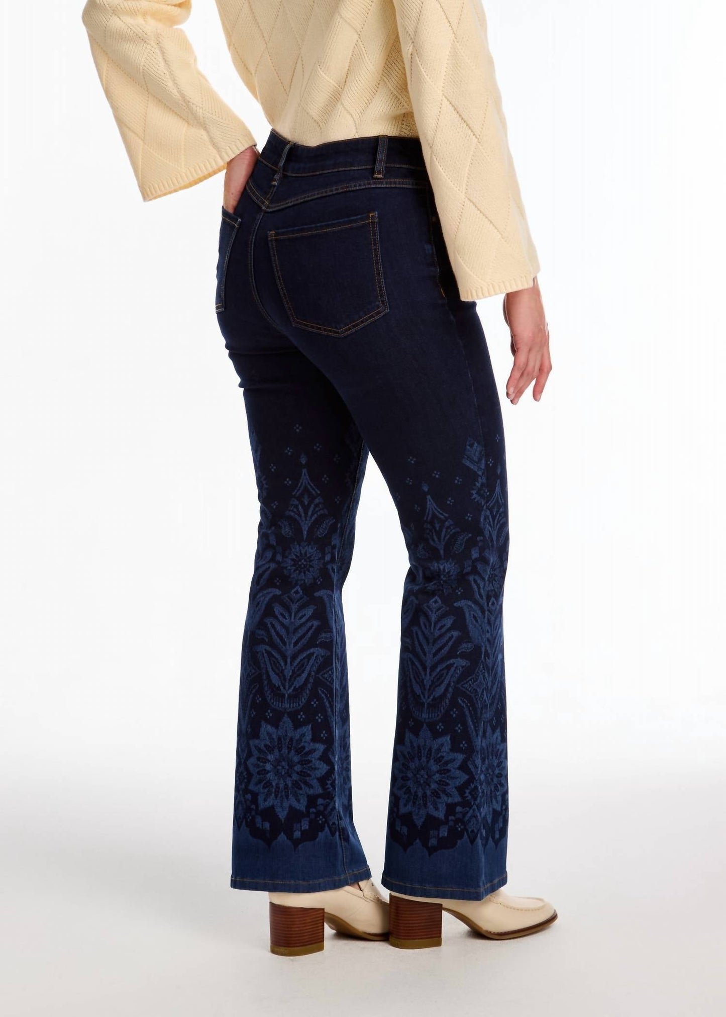 Fdj - Olivia Artist's Print Flare Leg Jean