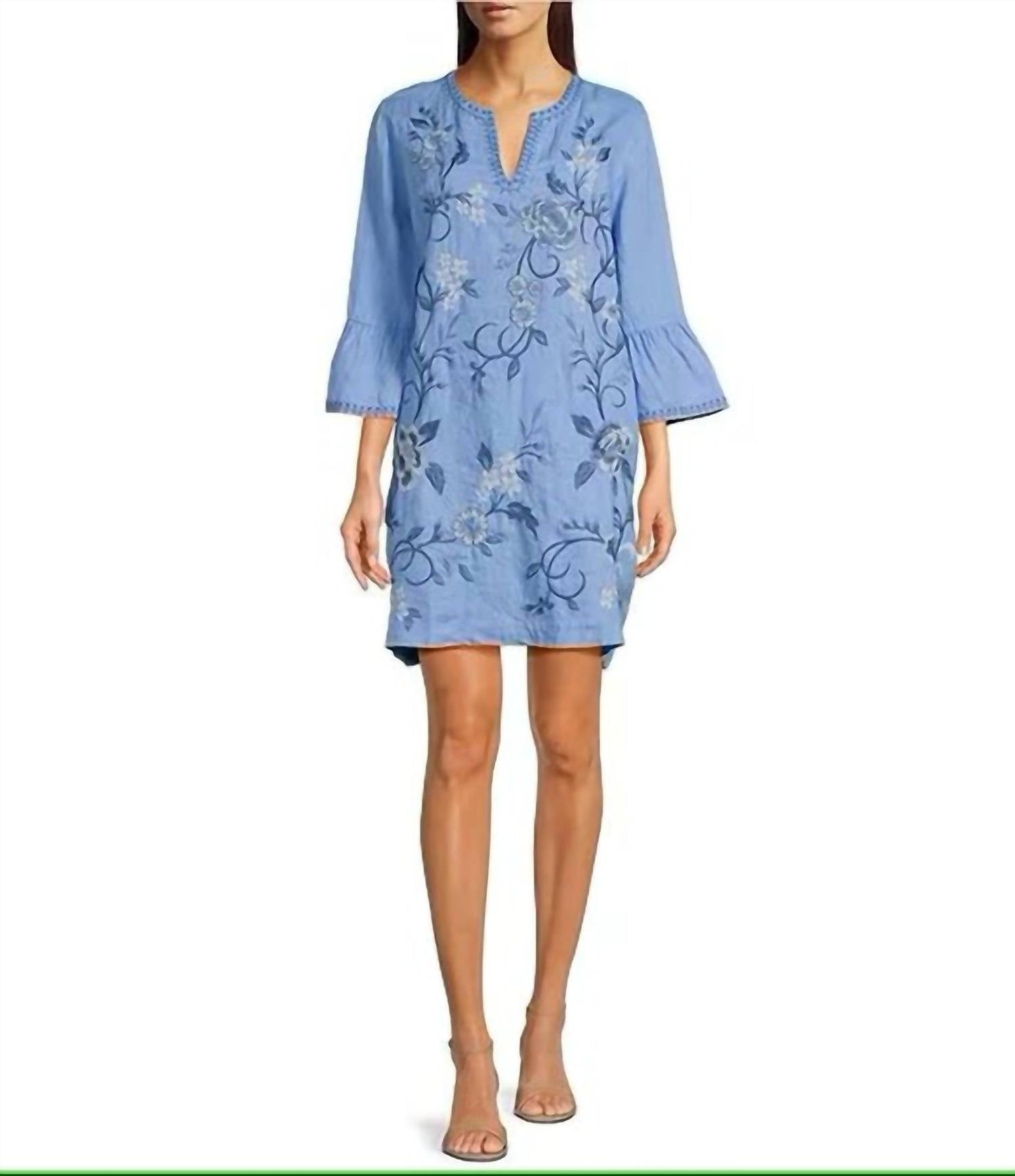 Johnny Was - RUFFLE SLEEVE LINEN DRESS