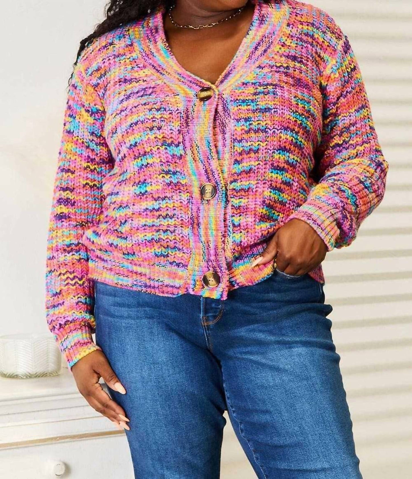 Double Take - Elegant V-neck Cardigan