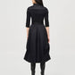 Joseph Ribkoff - Zip Front Waist Sash Taffeta Midi Dress