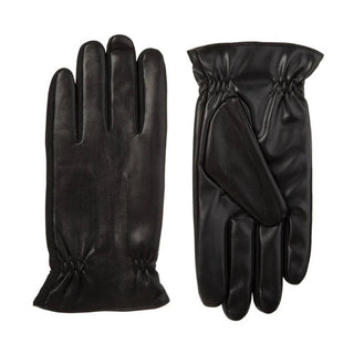 Isotoner - Luva masculina de couro sintético com isolamento para tela sensível ao toque e punho franzido