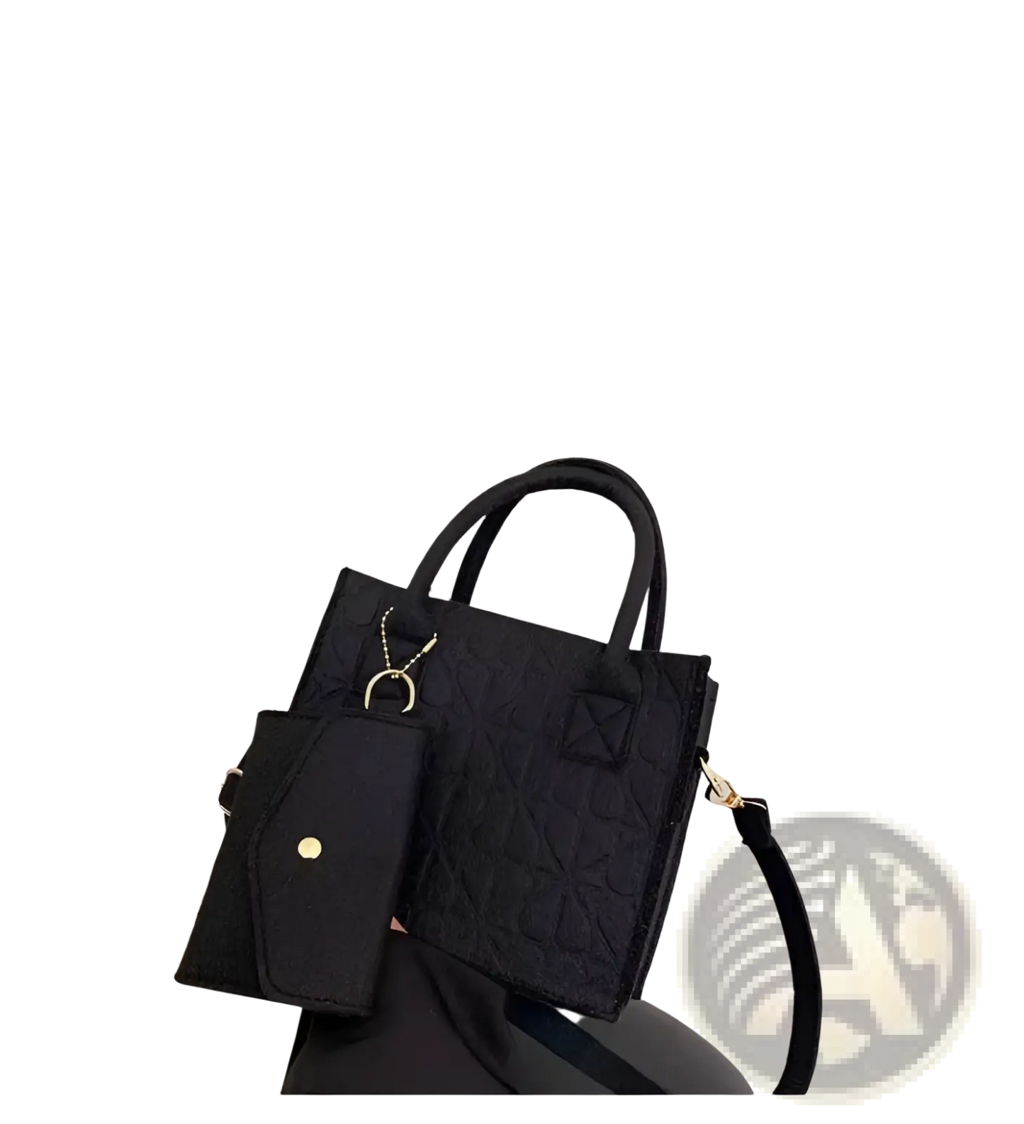 Felt Handbag Set with Matching Wallet and Strap