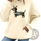 Festive Dachshund Reindeer Graphic Oversized Hoodie