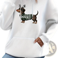 Festive Dachshund Reindeer Graphic Oversized Hoodie