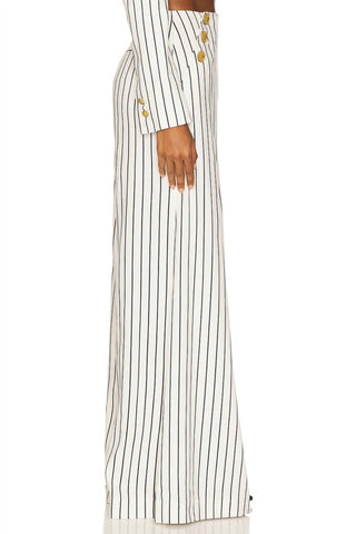 L'Agence - Kingston Striped Wide-leg Pant