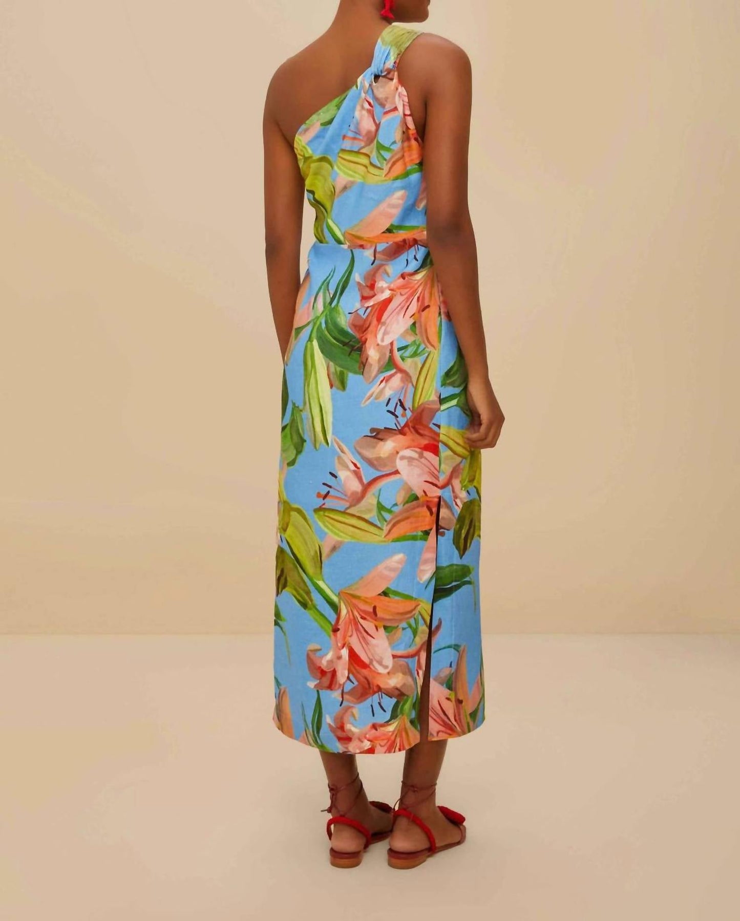 Farm Rio - Lily Bloom Linen Midi Dress