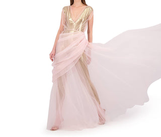 Vestido Bethelhelena com sobreposição de algodão doce