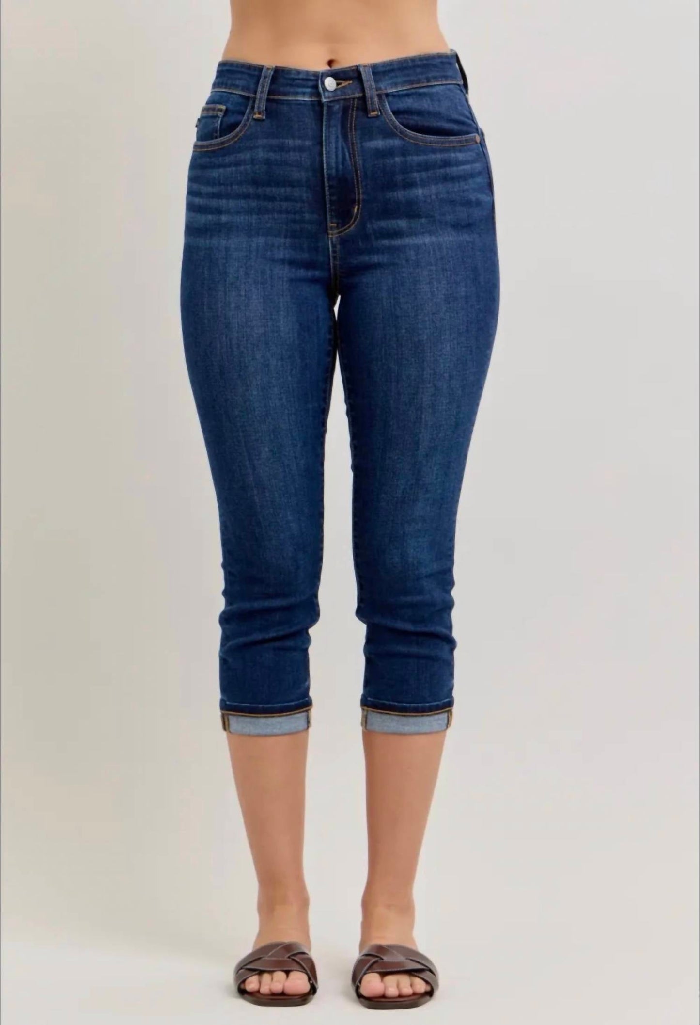 Judy Blue - High Waist Capri with cuff