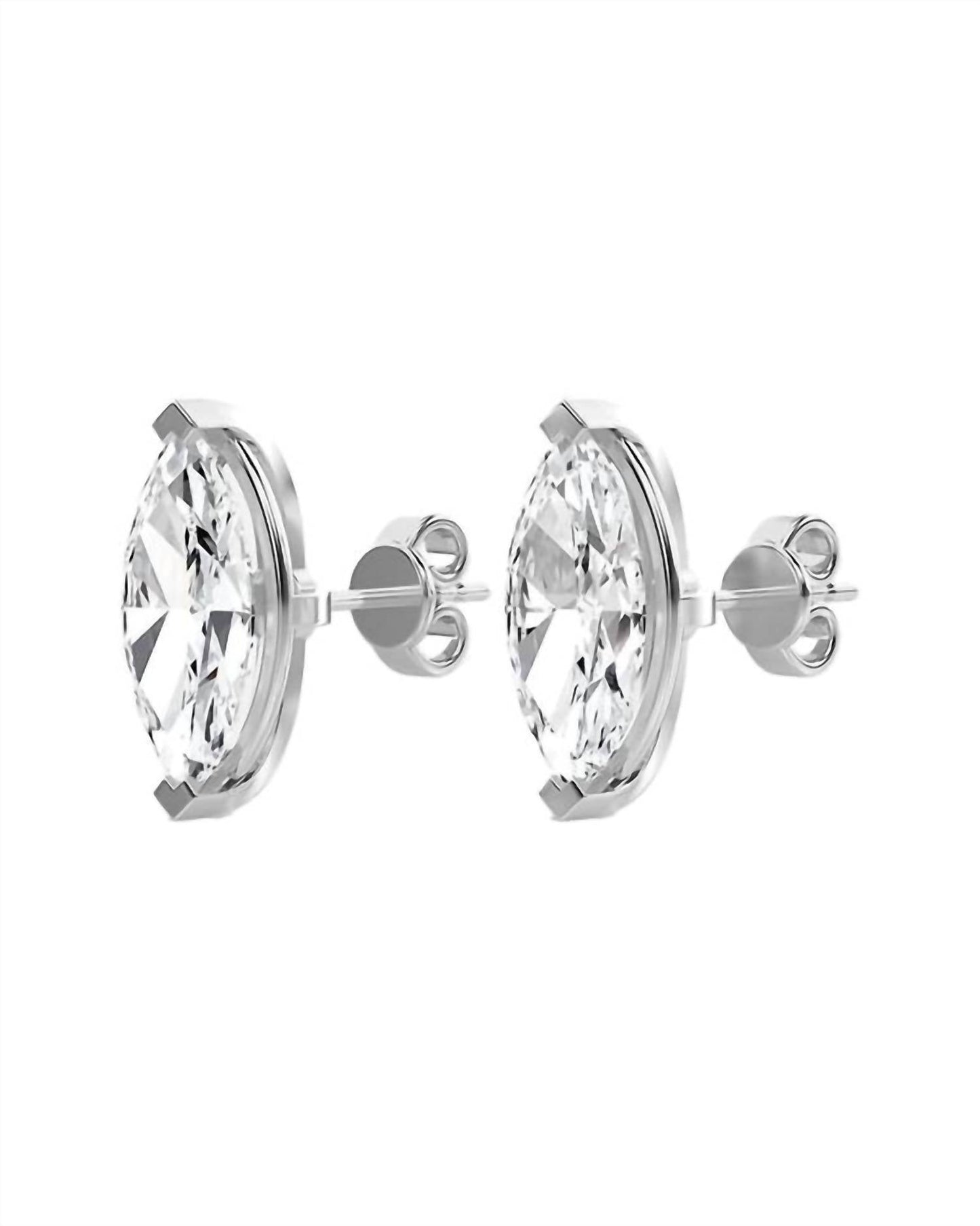Diana M Jewels - Brincos de diamante Marquise Lab de 1,5 cts para mulheres