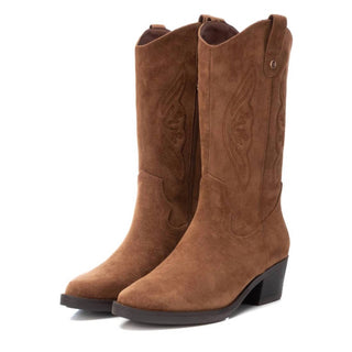 Xti - Botas femininas de camurça italiana ocidental