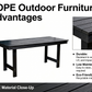 HDPE Outdoor Patio Dining Set with 6 Chairs