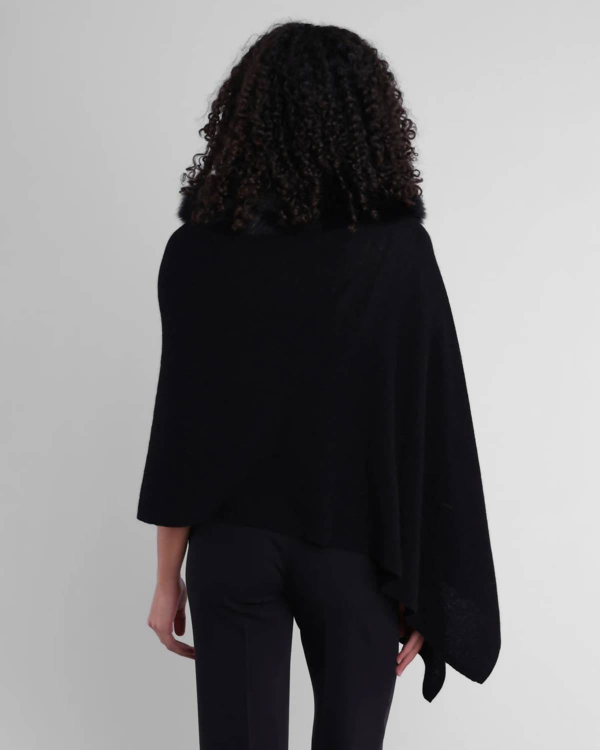 Alashan Cashmere - Fox Trim Topper Poncho