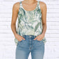 Calypso - Tropical Leaf Print Tank Top