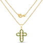 14K Yellow Gold Plated 3.11 Carat Genuine Ethiopian Opal and Chrome Diopside .925 Sterling Silver Pendant
