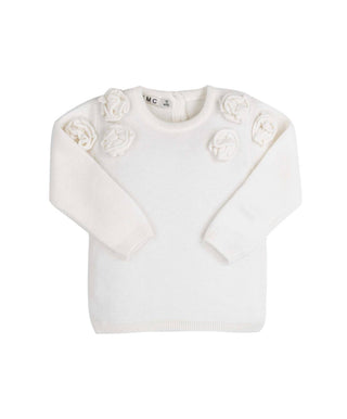Emc - Girls' Knit Rosette Pullover Sweater