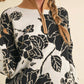 &Merci - Floral Knit Mock Neck Half Zip Pullover