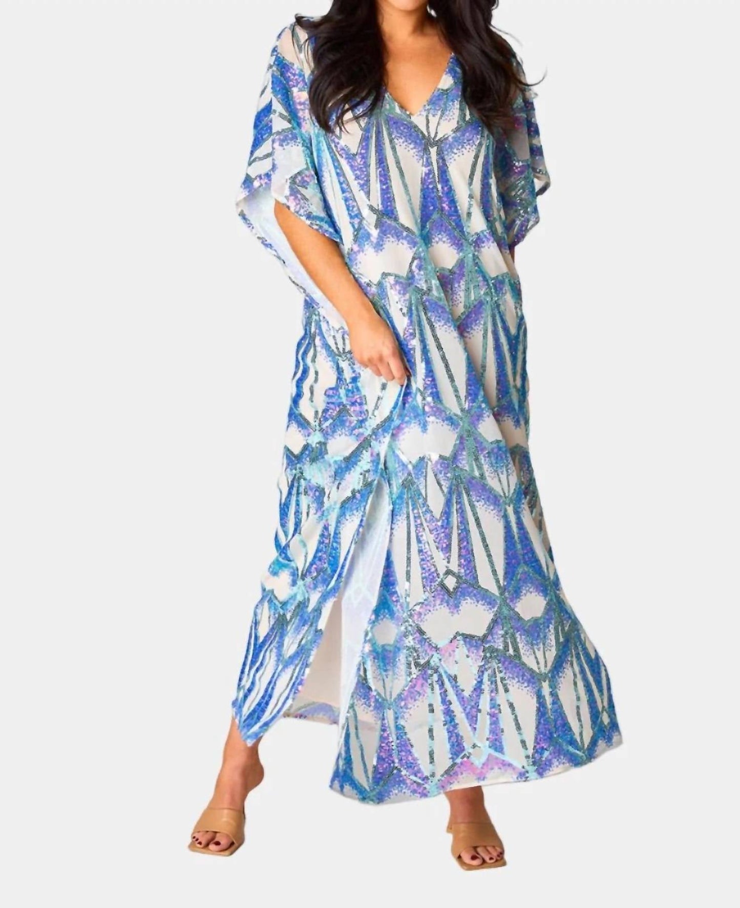 Buddylove - Vestido longo caftan com lantejoulas