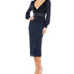 Mac Duggal - Long Sleeve Fitted Tea Length Dress