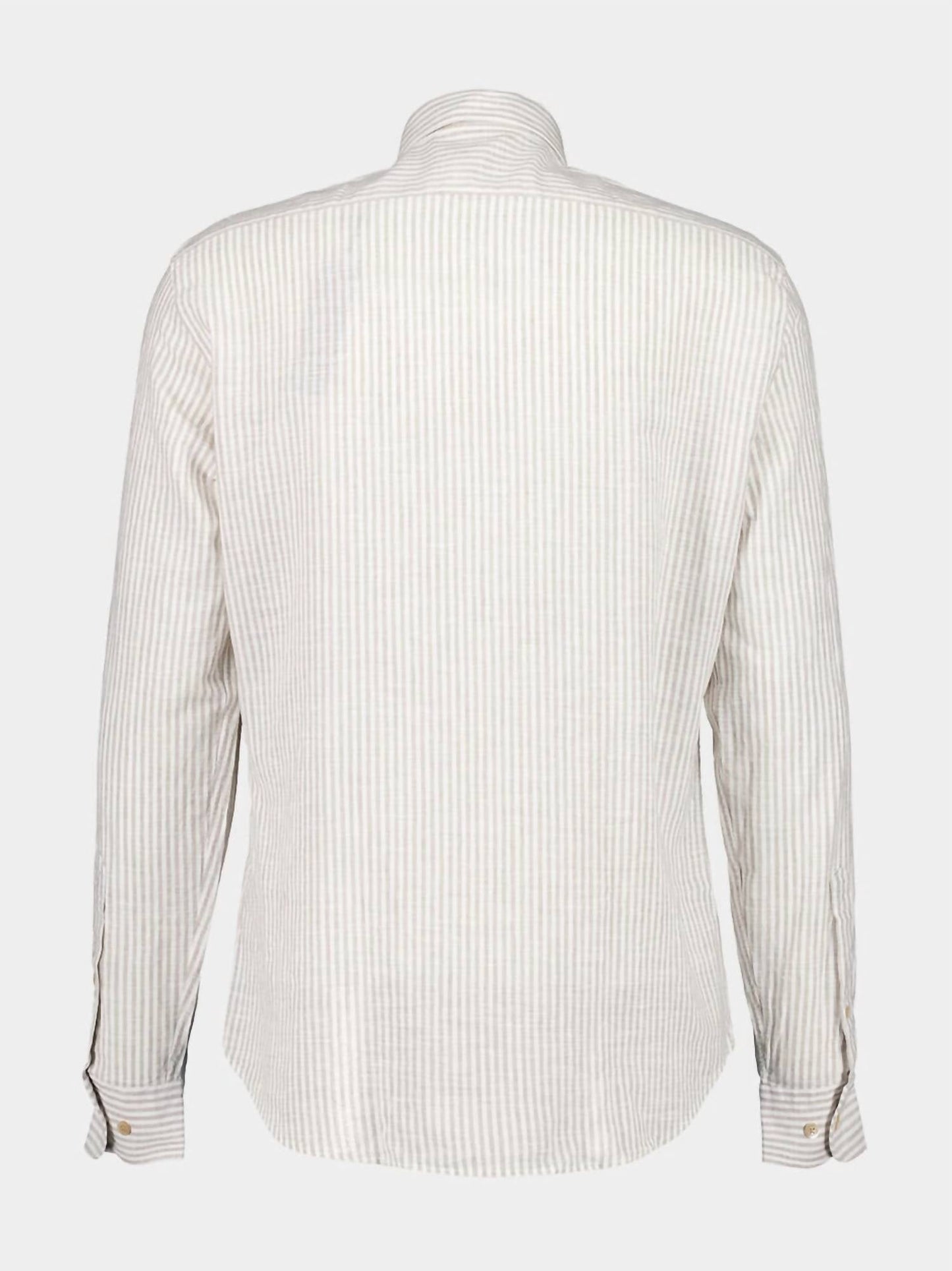 Boglioli - Men's Striped Striped Cotton-linen Shirt