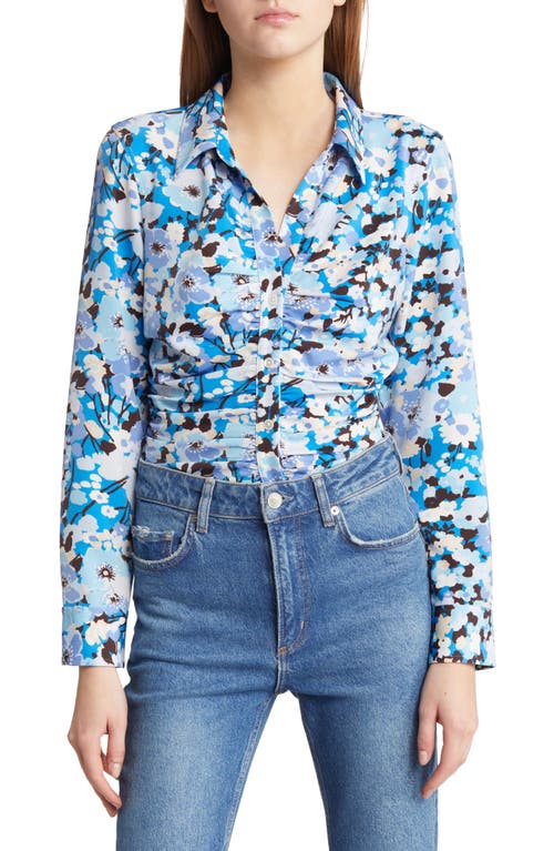 rails-lisa-floral-ruched-button-up-blouse-cool-blue