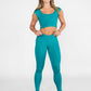 Body Wrappers - Recycled Poly Cap Sleeve Side Band Crop Top