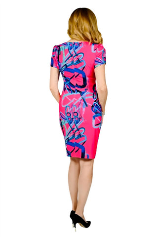 Frank Lyman - Vestido curto de manga curta com estampa ousada