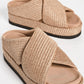 Roam - Cross Stack Raffia Platform Sandals