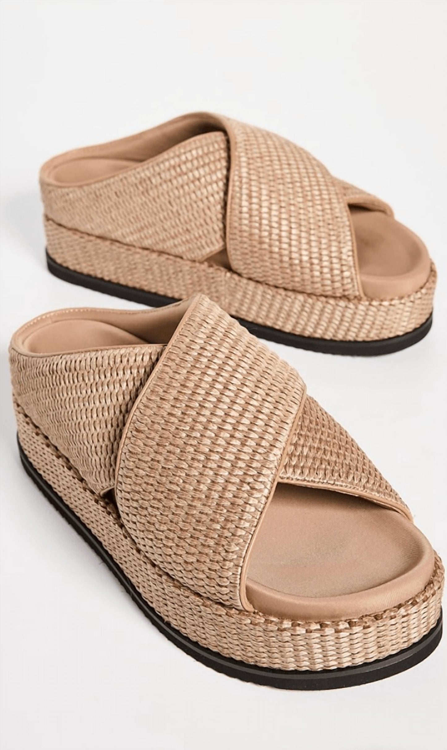 Roam - Cross Stack Raffia Platform Sandals