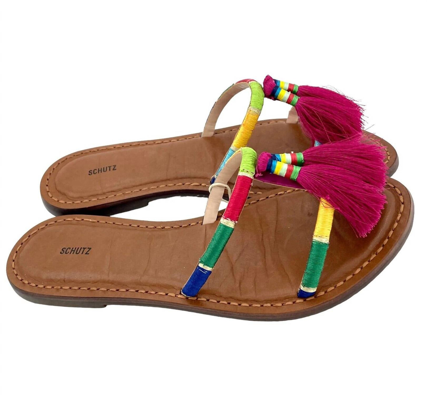 Schutz - Women's Tassels Strappy Flat Sandal