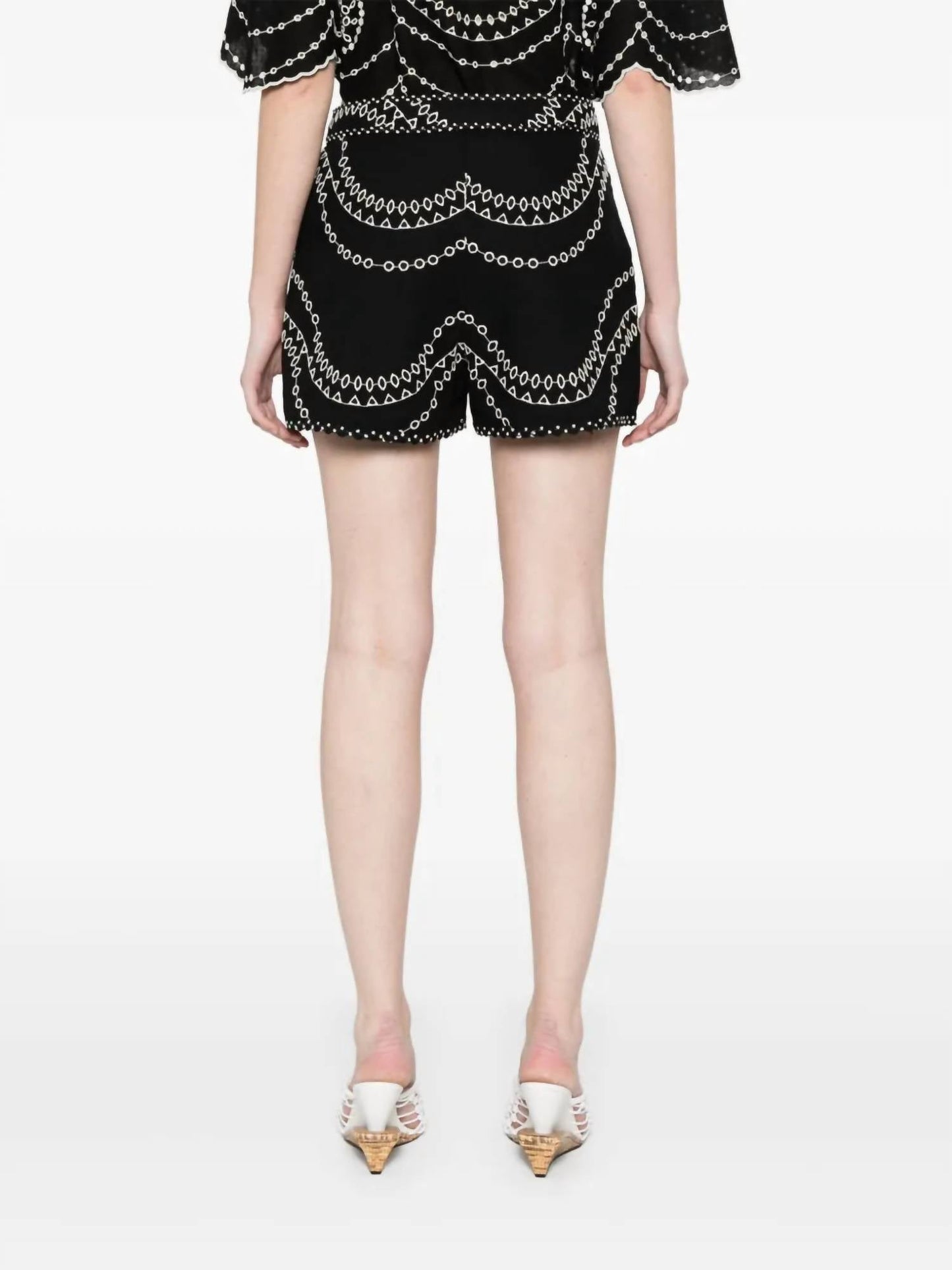 Charo Ruiz - Drea Embroidered Cotton Linen Short