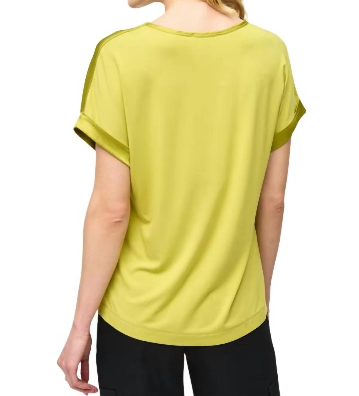 Joseph Ribkoff - Crew Neck Pullover With Rolled Sleeves Top