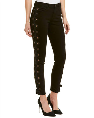 3X1 - Women's Lacy W25 Midway Skinny Lace Up Jeans Cropped