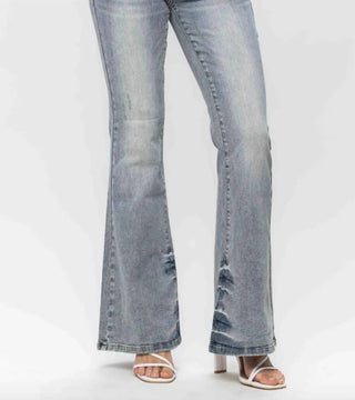 Judy Blue - Calça Jeans Flare Pin Tack Colorida