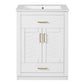 Modern Bathroom Vanity With Integrated Ceramic Sink, 2 Door Cabinet With Tip-Out Drawer