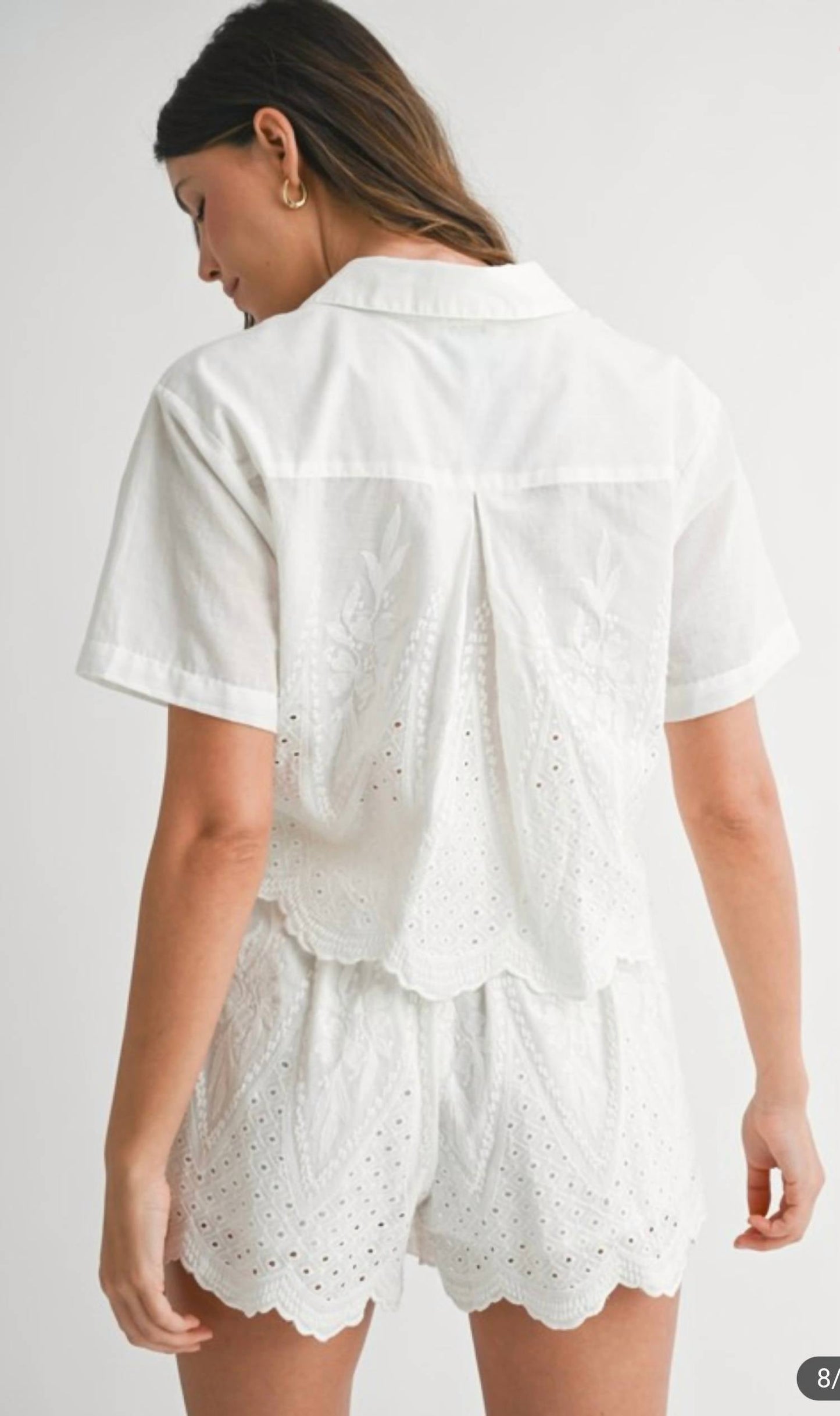 Mable - Eyelet Short Set