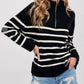 Bluivy - Chic Stripe Quarter Zip Pullover