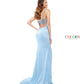 Colors Dress - Sleeveless V-neck Embellished Long Dress