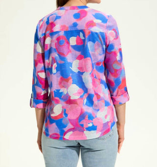 Fdj - Henley Three-quarter Sleeve Top