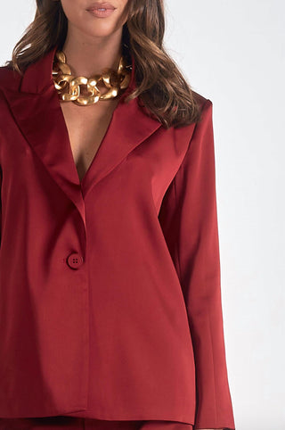 Elan - Blazer de cetim manga comprida